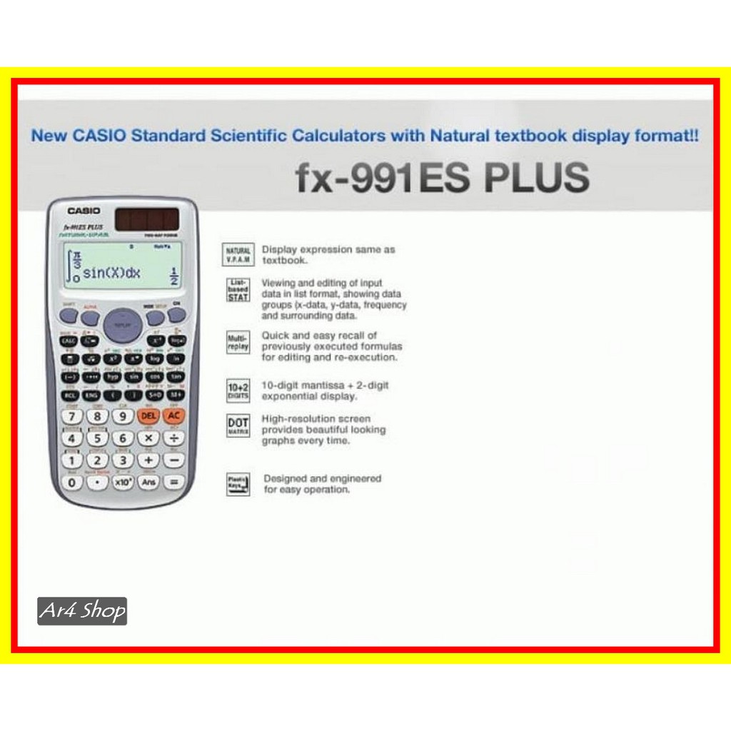 

Calculator - Casio - Scientific Calculator Fx-991Es Plus