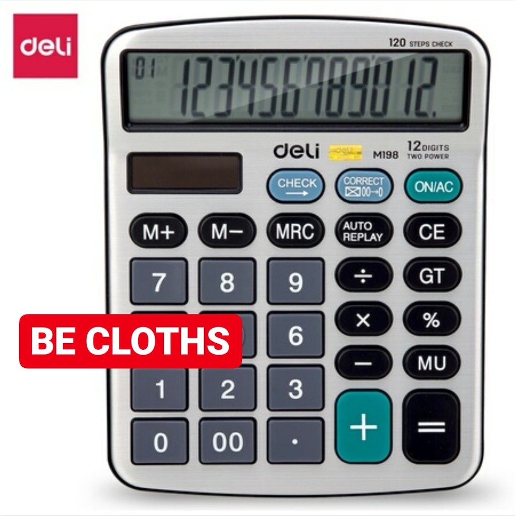 

Deli EM19810 Calculator - Check Correct Kalkulator 12 digit M198 ORIGINAL M 198