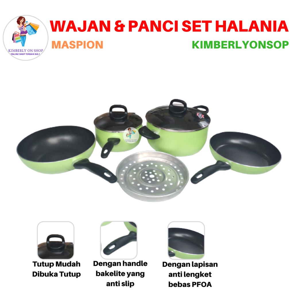 Panci Halania 7 pcs Set Fry Pan Saucepan Dutch Oven Wajan Maxim