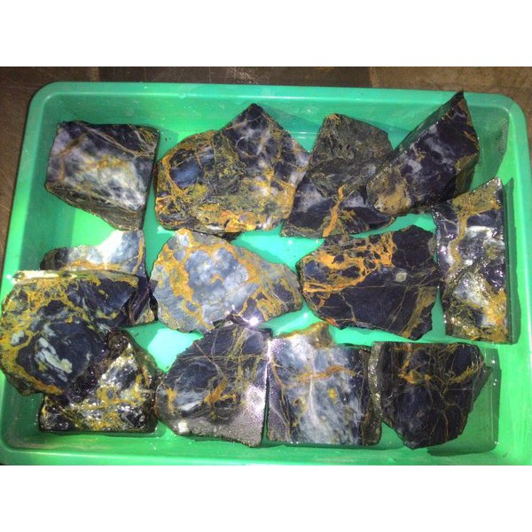 Blue Opal Mizone Serat Emas Rough Tembus Kristal Murah