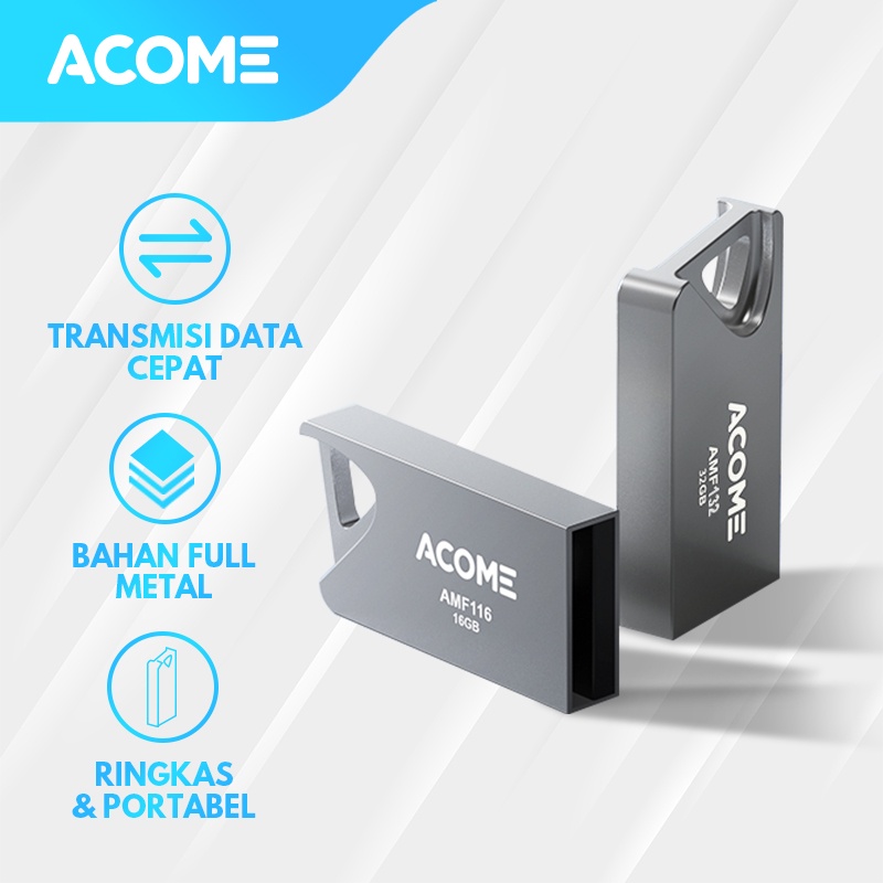 Acome Full Metal High Speed Flashdisk Memory 16GB 32GB Garansi Resmi 1 Tahun seri AMF