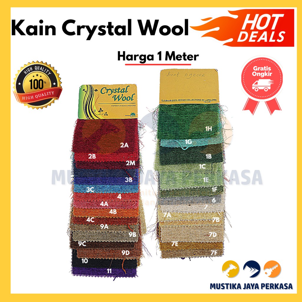 Kain Sofa Crystal Wool Motif Tekstru Beludru Bukan Kain Midili Kulit Imitasi Variasi 1