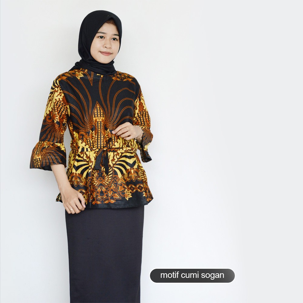 GROSIR TROLIS size M L flash sale grosir grup batik wanita atasan cewek remaja modern grupall trolistore-BLRA biru