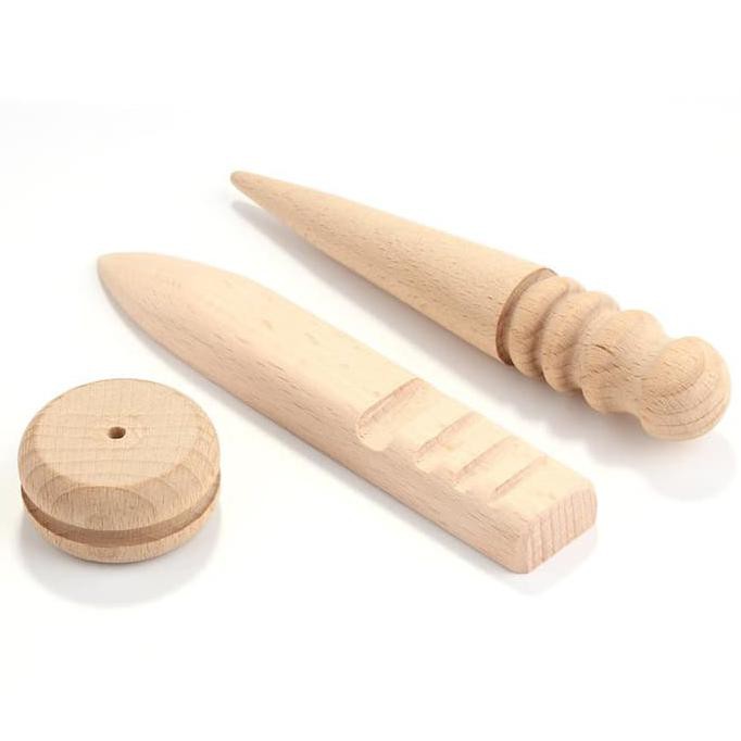 

BISA COD 3pcs Leather Craft Round/Flat Wood Edge Slicker Burnisher for EKSLUSIF Kode