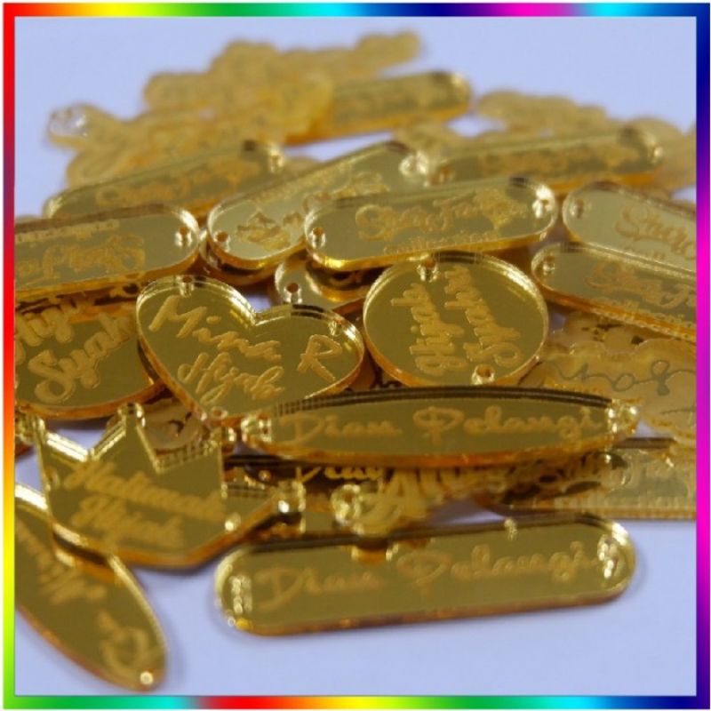 

Label Hijab Acrylic / Label Akrlik / Label Brand Akrilik Custom Emas