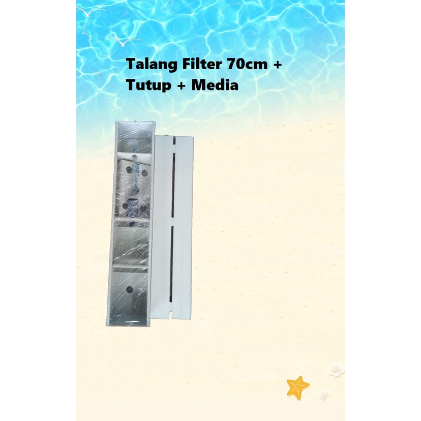 Top Talang Filter Aquarium dengan Tutup 70cm+Media / Box Filter Aquarium / Tutup Talang Filter Aquar
