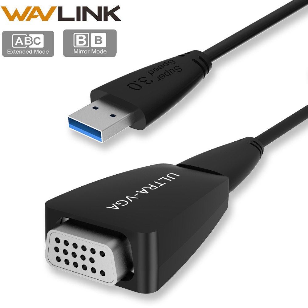 GRATIS ONGKIR Wavlink USB 3.0 to VGA Adapter External Graphic Card Converter Pixels up to 1920*1080