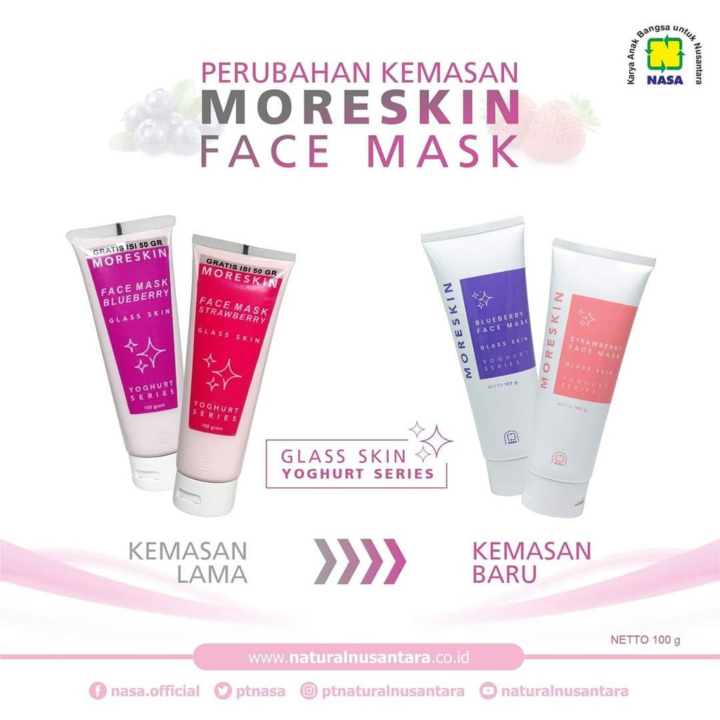 Moreskin Facemask Nasa 100 Gram Face Mask Strawberry Blueberry Indonesia