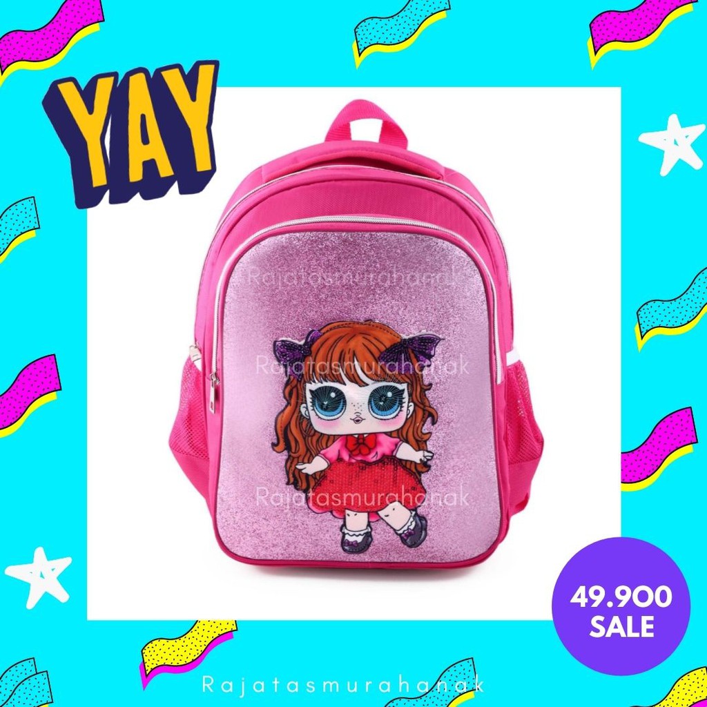 SPESIAL PRICE TAS RANSEL ANAK LOL LONG HAIR Ransel SD Glitter LED MUSIC - TAS RANSEL ANAK SEKOLAH