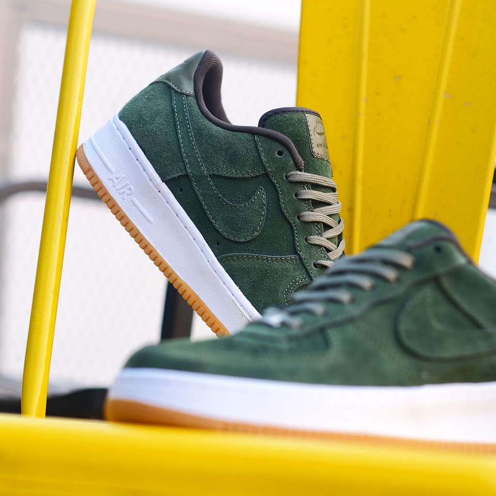 NIKE AIR FORCE 1 LOW SUEDE OLIVE GREEN ORIGINAL