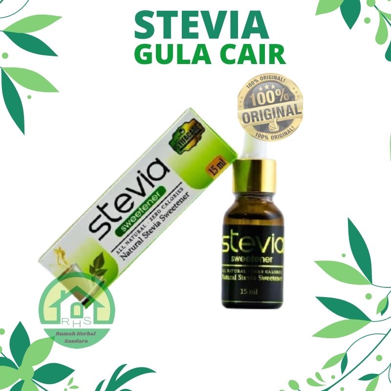 

Gula Stefia sweetener cair nol kalori sugar stevia pemanis herbal alami diabetes 15ml