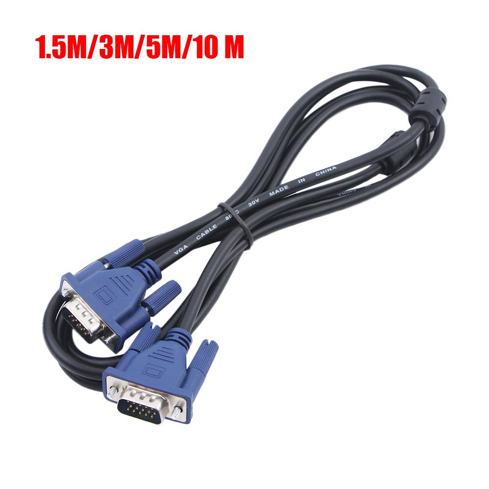 Lanfy Kabel VGA Monitor Komputer PC TV Adapter Konektor Monitor Komputer Kabel Ekstensi Adapter Male to Male VGA to VGA Cable