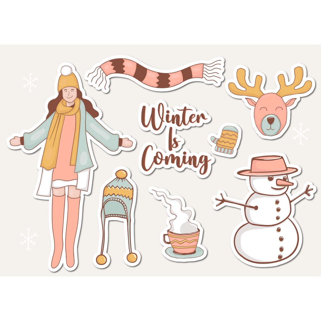 

stiker aesthetic summer / sticker vinyl hijab untuk jurnal/ Hijab sticker pack