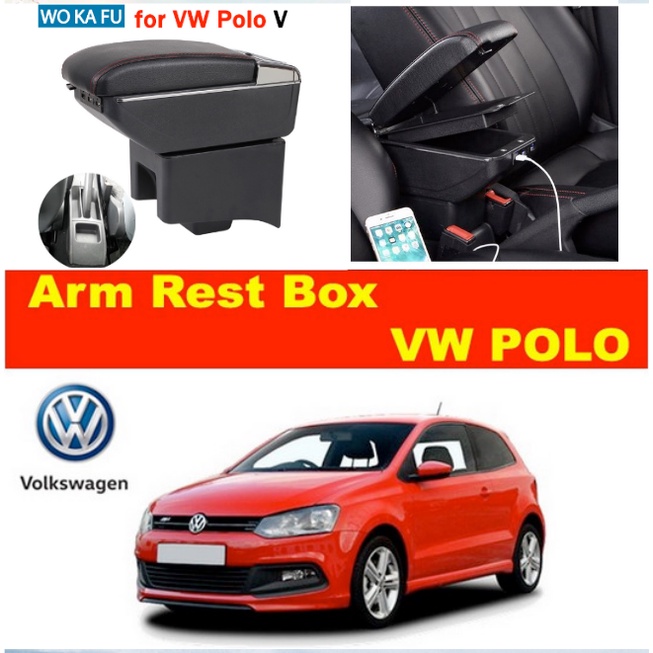 Arm Rest Box Kotak Alas Lengan VW Volkswagen POLO dual stack 7 Port USB Charger