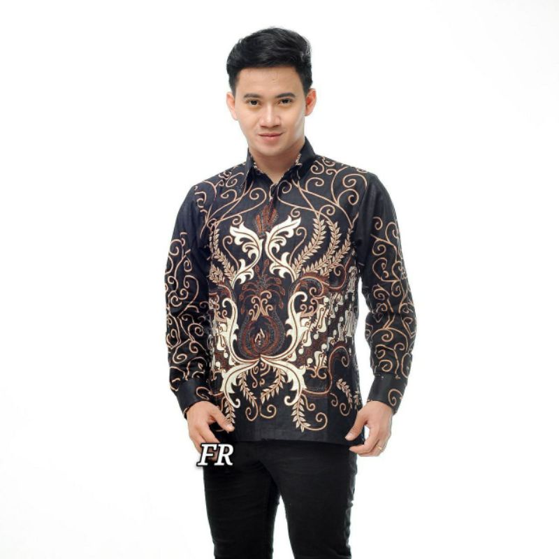 KEMEJA BATIK PRIA LENGAN PANJANG JUMBO M L XL XXL