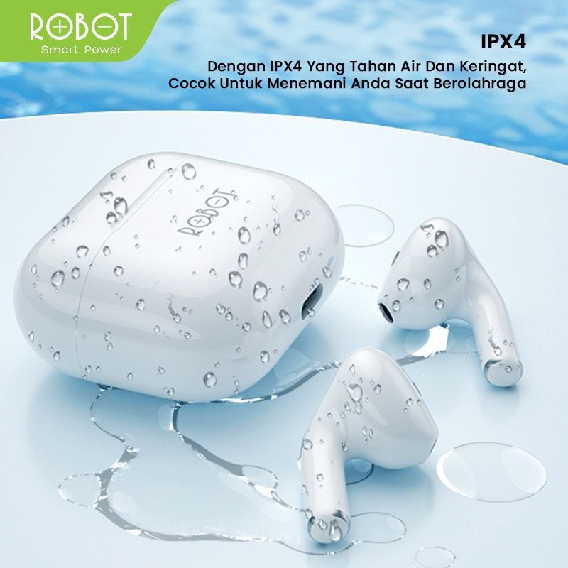 [ROBOT RT50] Earphone Wireless Airbuds IPX4 Waterproof Headset by robot original bergaransi