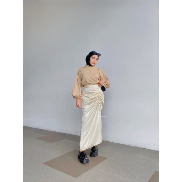 BEFAST - ZEC OOTD Wanita Rok HIYA / Rok Serut / Rok Wanita / Bawahan Rok Kekinian / Rok Kondangan Kekinian / OOTD Wanita Remaja / Rok Terlaris