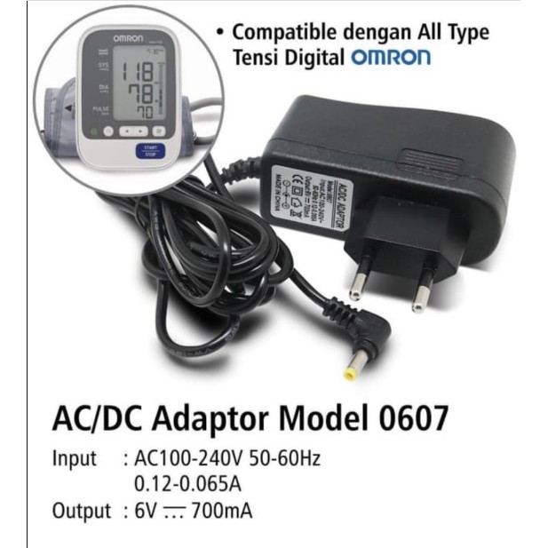 Adaptor Tensimeter Digital ACDC 0607 Bisa Untuk Semua Tensi Type Omron