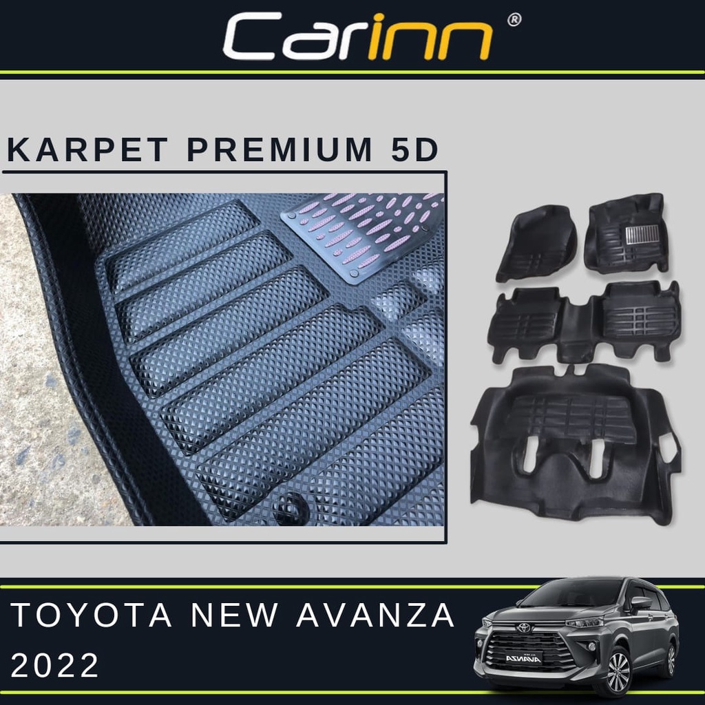 Carinn Premium Karpet Mangkok 5D Mobil Toyota Avanza Xenia New 2022-On 4 Baris