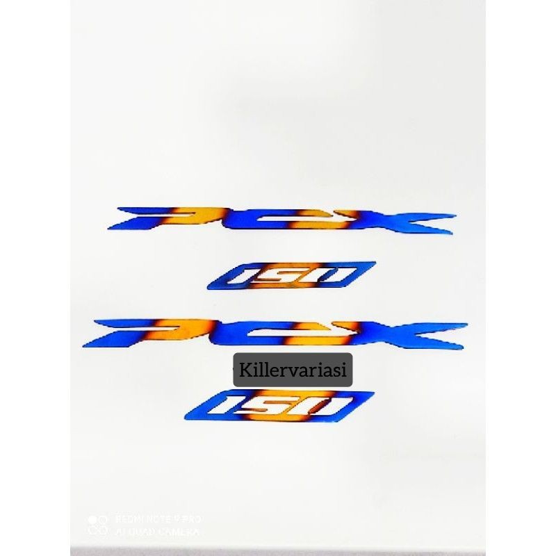 EMBLEM LOGO LAMBANG PCX 150 TWO TONE 1 SET 2 PCS KIRI KANAN