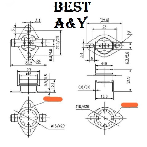 KSD301 250V10A Thermostat Thermal Bimetal Suhu Temperature Control Switch NC Saklar Pemutus Arus