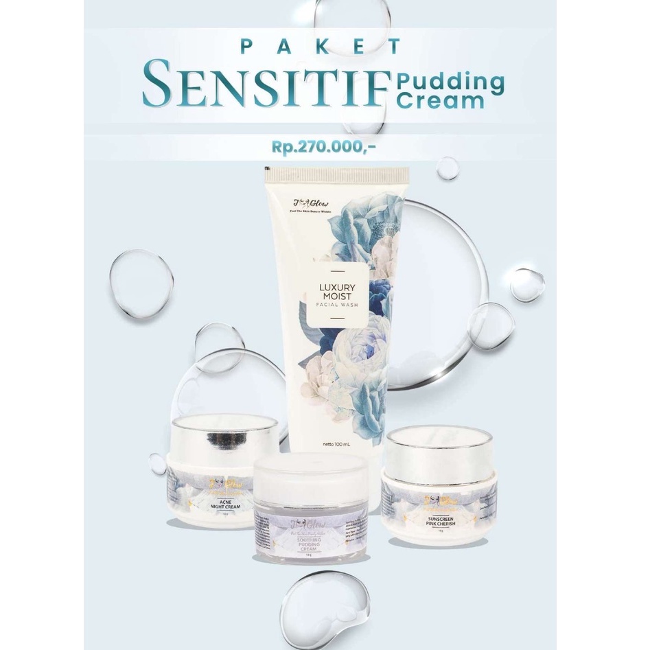 Jglow Skincare Paket Sensitif Pudding Cream