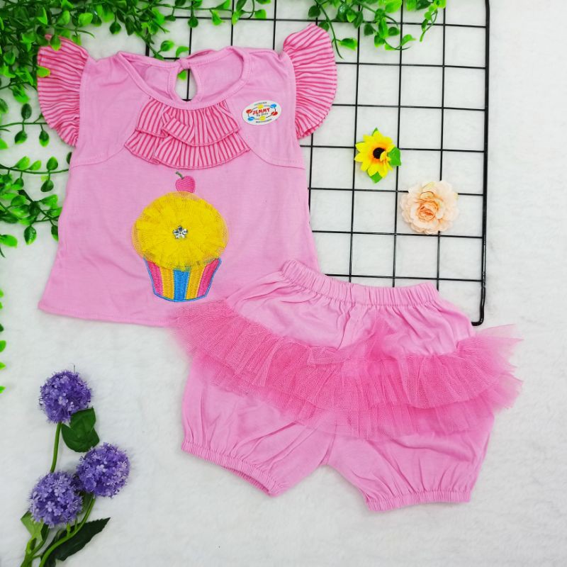 [Ss-7011] Pakaian Bayi Perempuan Size 0-6bulan, Setelan Anak Perempuan, SetelanTutu, Celana Tutu