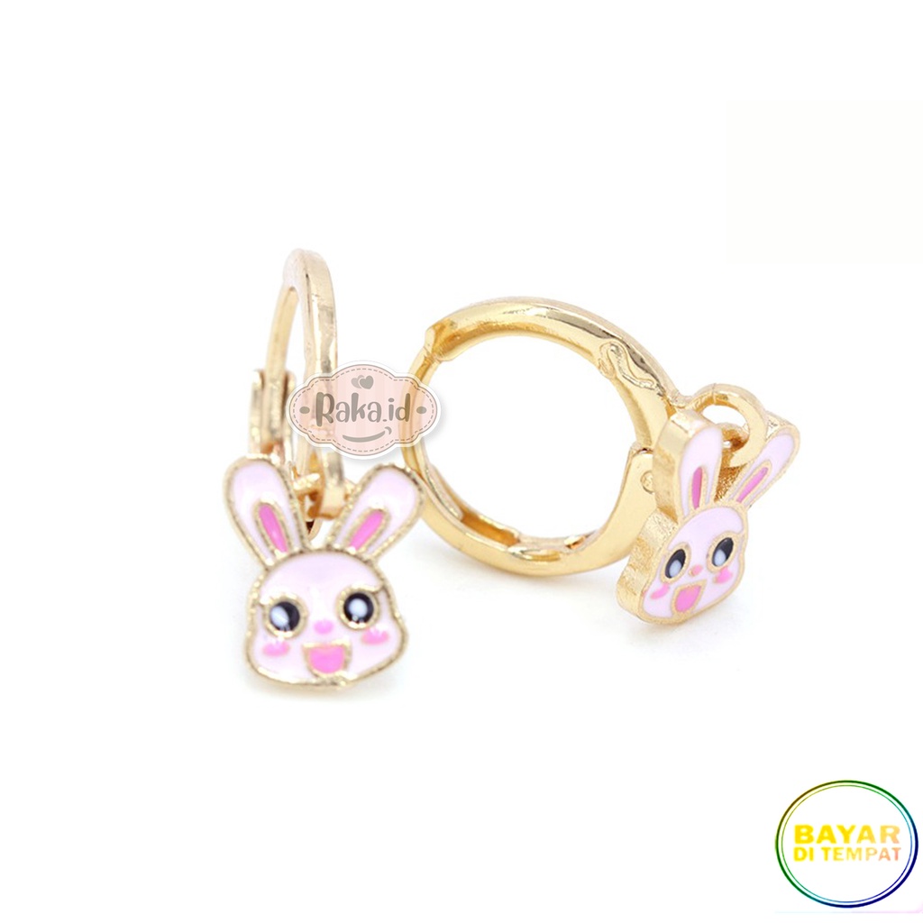 Anting Clip / Klip Bunny Kelinci Pink Perhiasan Aksesoris Wanita 768