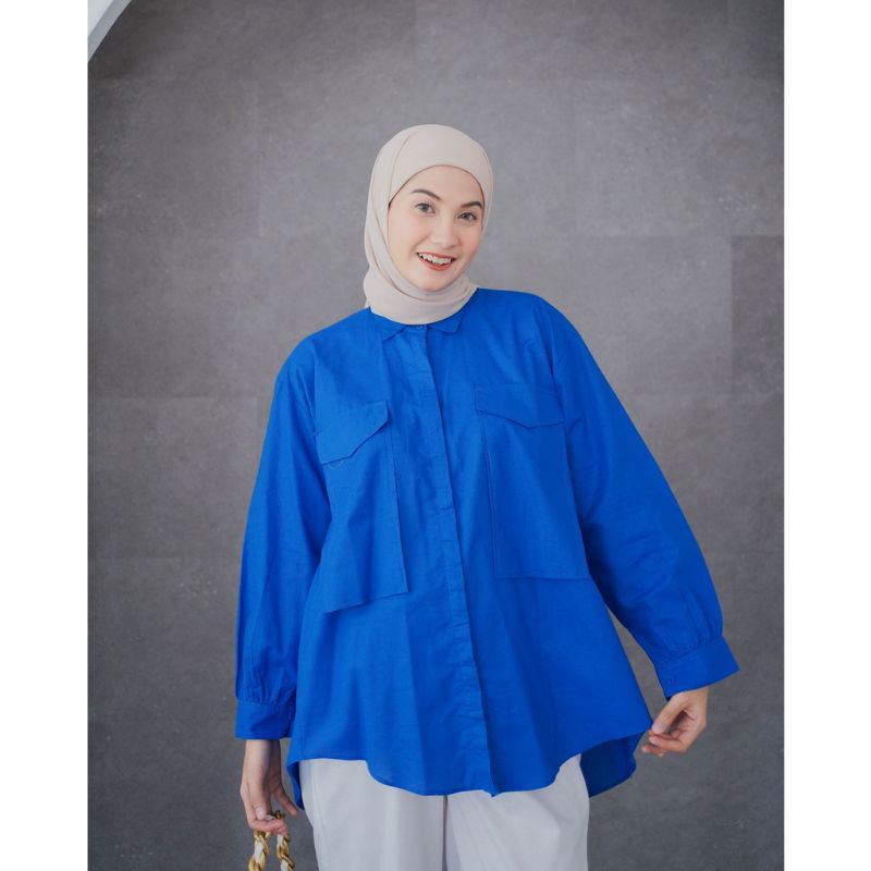 Zoey Top Pocket / Kemeja kantong gantung wanita