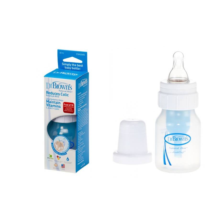 Dr Browns Botol Susu  Selang Blue  BPA Free Baby Bottle ( 60ml / 120ml / 250ml )