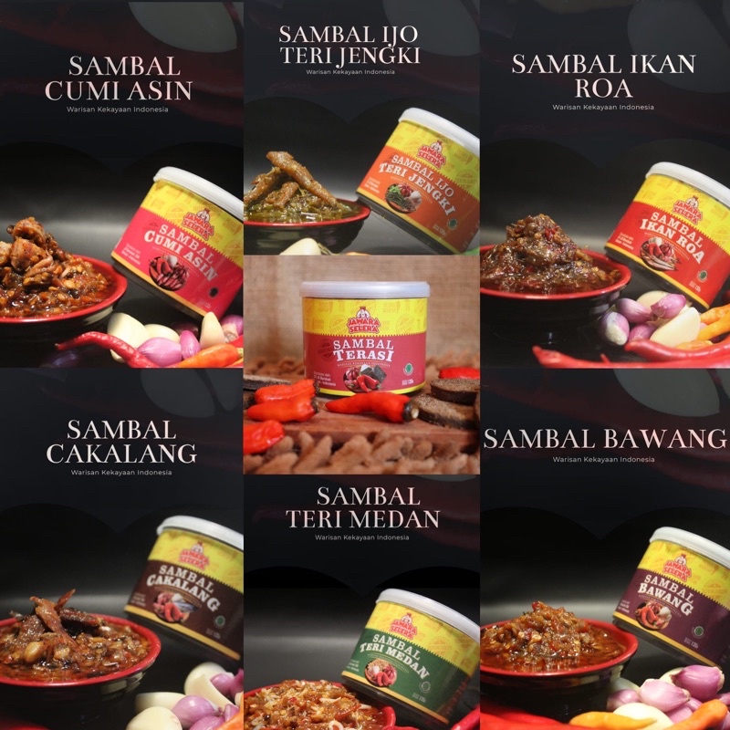 

Sambal Jawara Selera - Sambal ikan roa/ cakalang/ cumi asin/ bawang/ terasi/ teri jengki/ teri medan