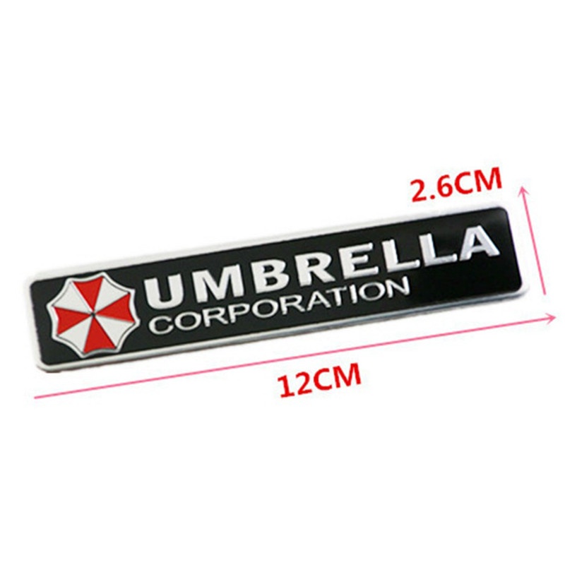 Stiker Dinding Decal Desain Umbrella Corporation Resident Evil 3d Bahan Aluminum Alloy