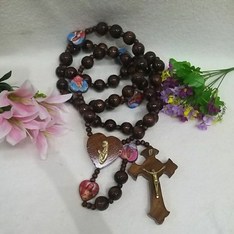 Rosario Dinding Kayu Gambar Besar