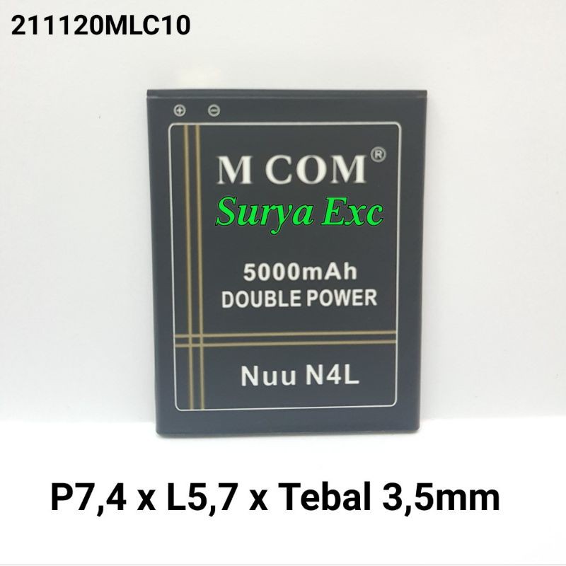 Baterai Nuu N4L Batrai NuuN4L Double Ic MCOM ORIGINAL