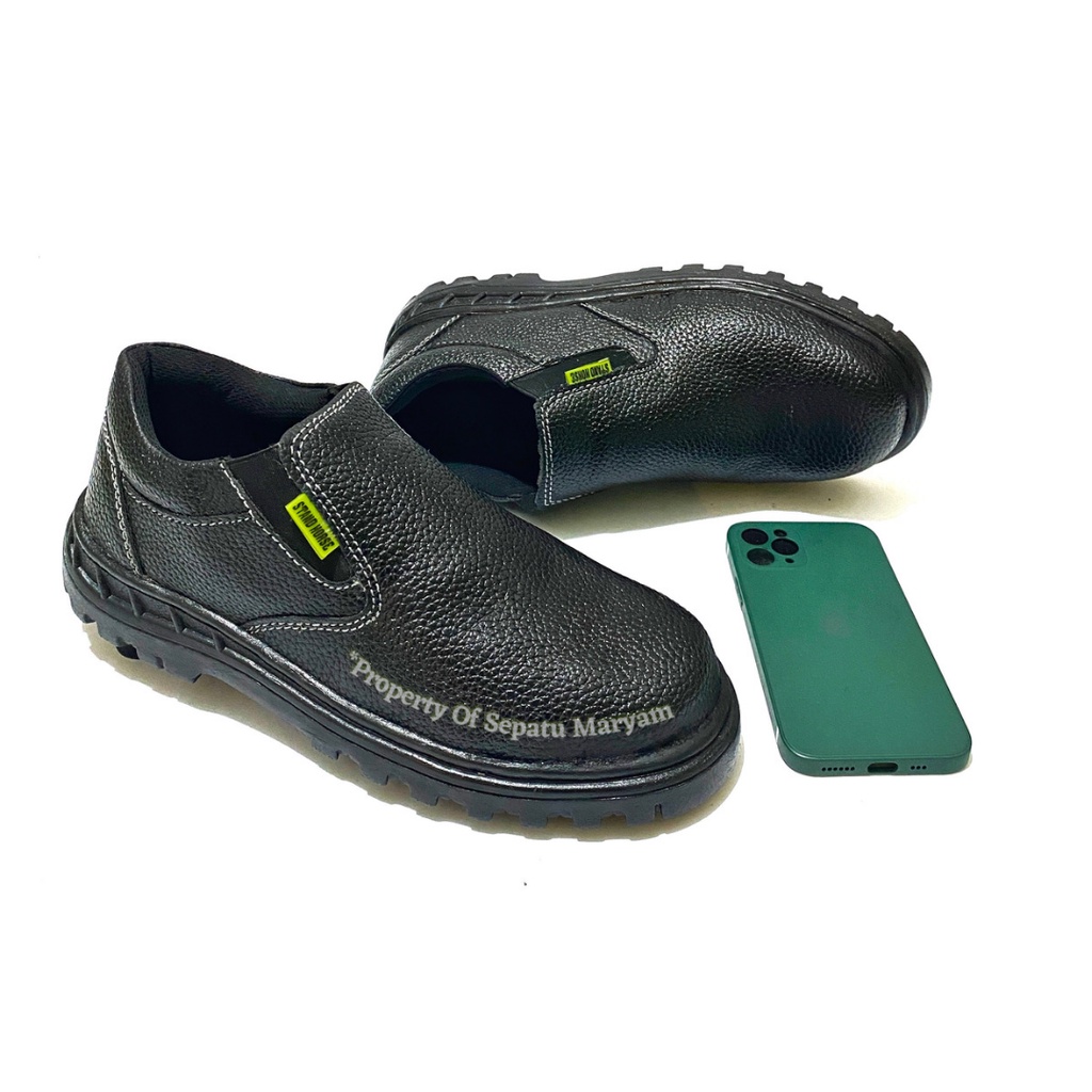 SEPATU Pria SAFETY Murah Safety Shoes Pendek Tanpa Tali Low Boot STAND HORSE Sepatu Septi Ujung Besi