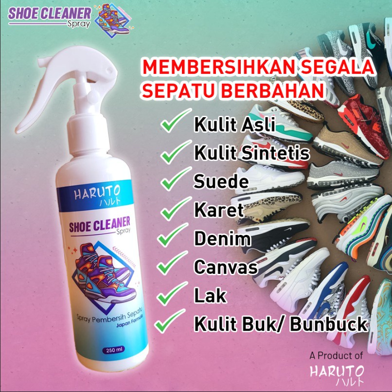 Pembersih sepatu Haruto shoe cleaner spray 250ml Promo BUY1 GET1