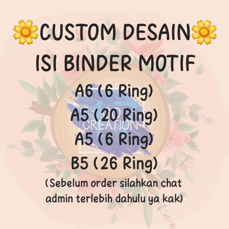 

Custom Isi Binder Motif/ Custom Desain Isi Binder Motif