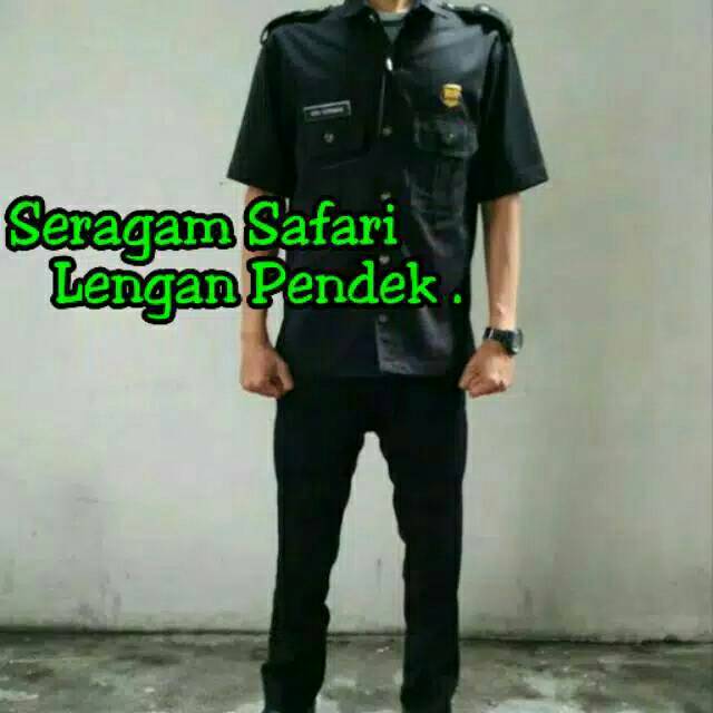  Baju  seragam  safari lengan pendek satpam scurity supir 