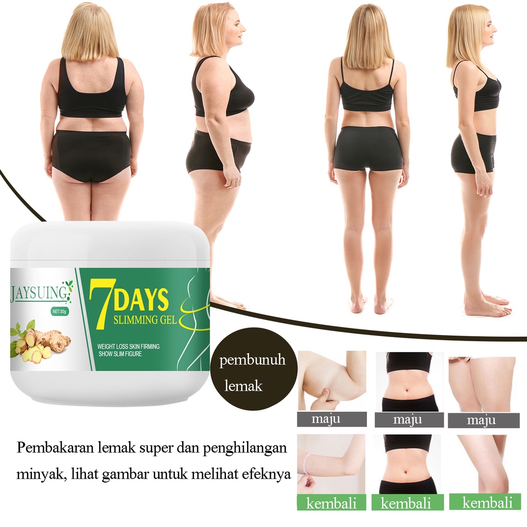 Peralatan olahraga krim pelangsing 30g krim pelangsing lengan/paha/double chin/pinggang/perut permanen pembakaran lemak