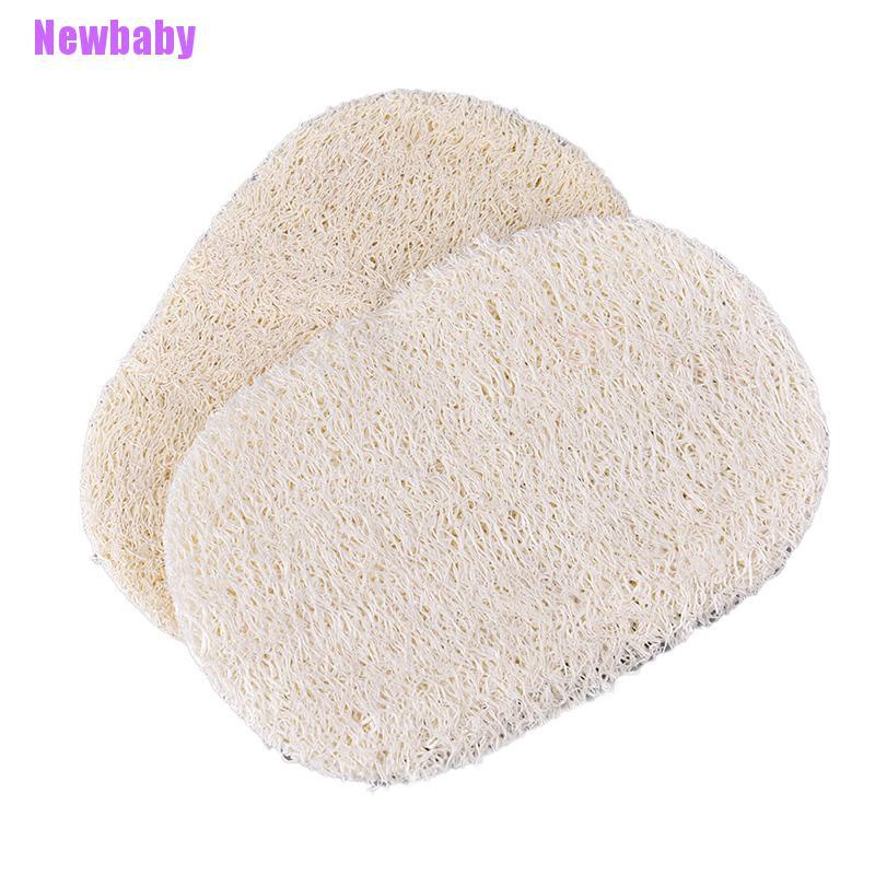 (Newbaby) Spons Loofah Alami Dua Sisi Bahan Microfiber Untuk Mencuci Piring