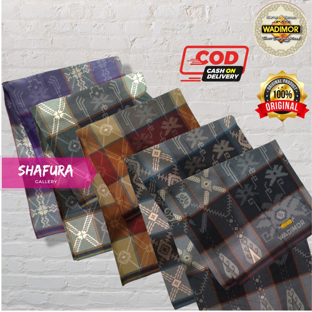 Sarung WADIMOR Motif - Kain Sarung Pria Tenun Tradisional Songket Padang Bali Premium Dewasa Sholat