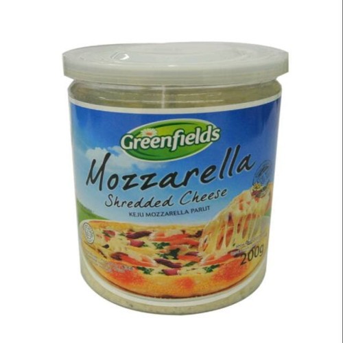 

Mozzarella Shredded Tub / Keju Mozarela Shredded Chese Greenfields Greenfield 200 gr / 200 gram