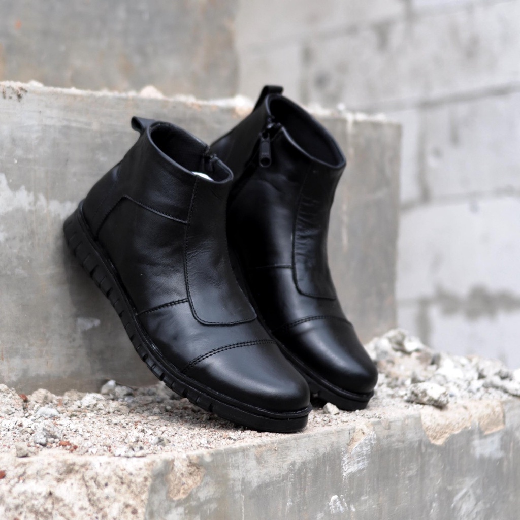 SEPATU BOOT RESLETING KULIT PRIA SEPATU KANTOR SEPATU KERJA SEPATU BIKERS