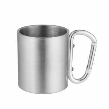 Gelas Carabiner Cangkir Stainless Steel 180ml Outdoor Camping Mug Cup