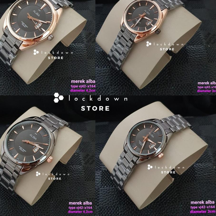 READY 9927 Jam Couple Alba All Stainless Steel Ori ︽