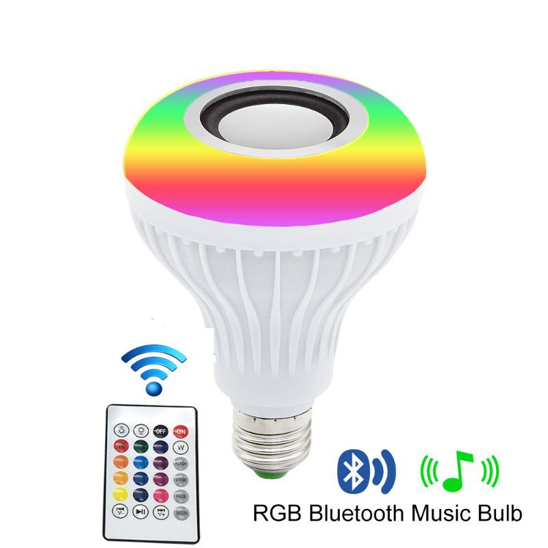 Bohlam Speaker Musik Bluetooth 2 in 1 Lampu Speaker LED