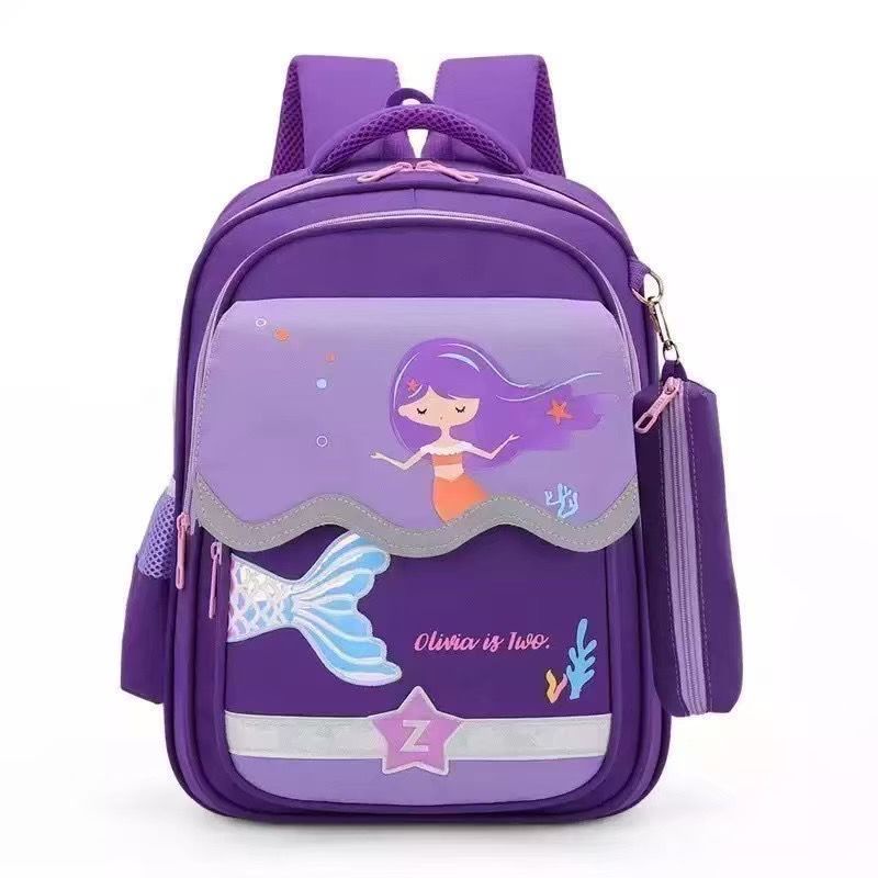 Tas Ransel Anak Sekolah Perempuan SD TK PAUD Motif Kartun Putri Duyung