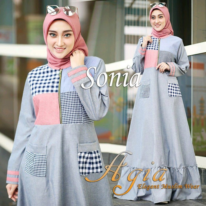 Jual Baju Gamis Polos Hijab Baju Gamis Murah Baju Gamis Wanita Terbaru RD1 Murah