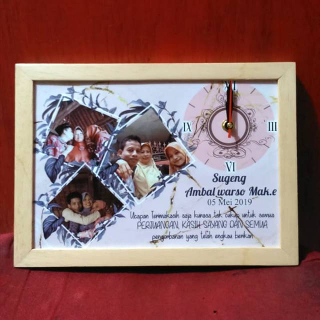 Bingkai Foto + Jam Desain Custom