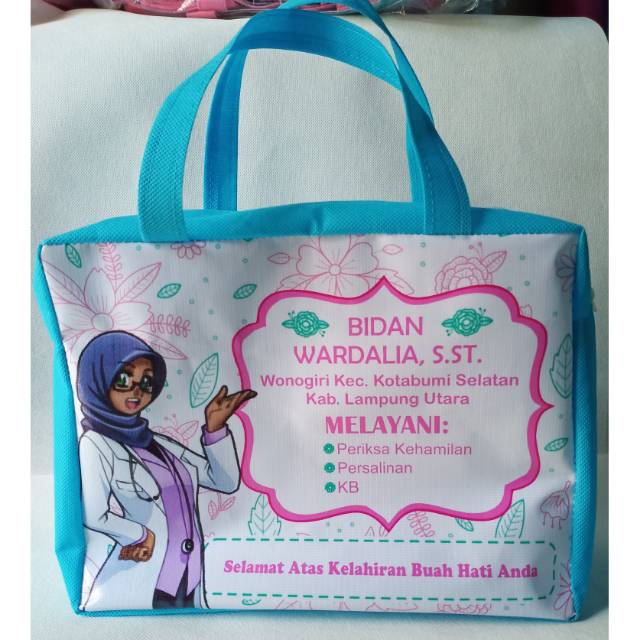 

Tas souvenir bidan tas bidan tas klinik goodie bag terlaris bidan tas resleting bidan